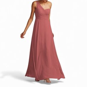 David's Bridal One-Shoulder Sedona Full Skirt Dress